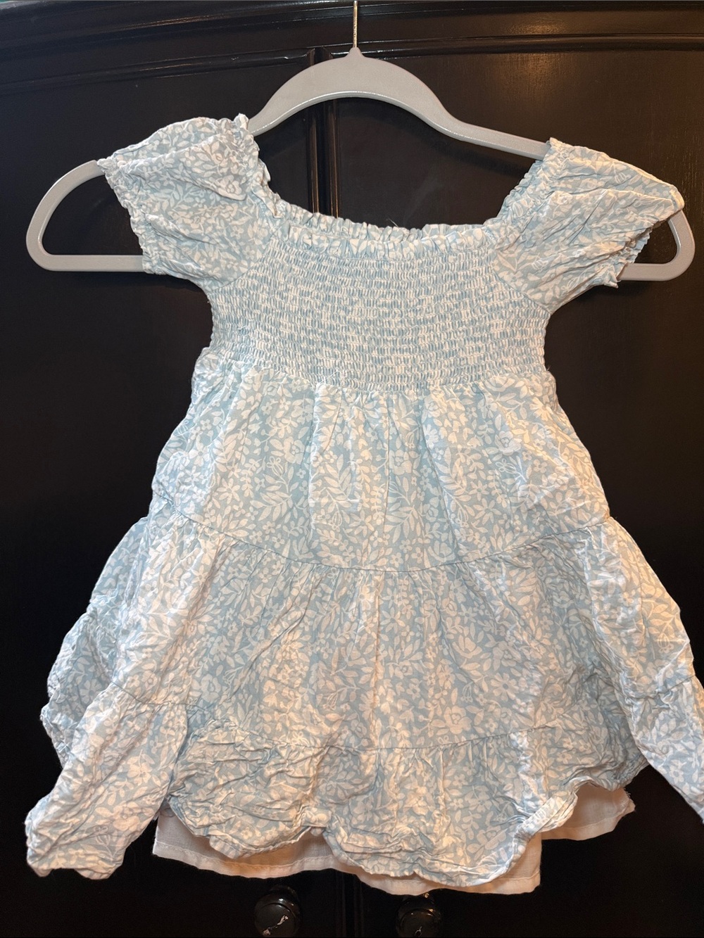 Joie Light Blue Floral Smocked Tiered Dress